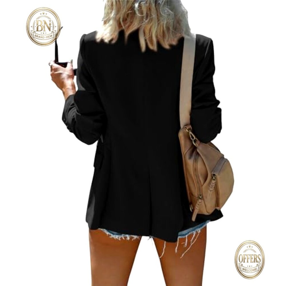 Polyester Blazer With Button Front, Padded Should… - image 2